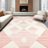 Chic Cream & Pink Diamond Contemporary Style for Elegant Spaces(Pink)
