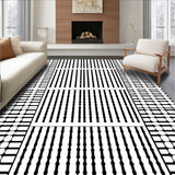 Horizontal Band Classic Floor Covering with Parallel Design(Black)