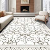 Boho Interlocking Lattice with Medallion Motifs Contemporary(Brown)
