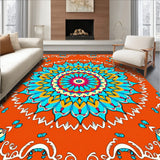 Burst Design with Intricate Symmetrical Petals and Ornate Center(Orange)
