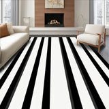 Sophisticated Dual Tone Banded Porch Layering Entrance Throw(Black)