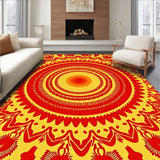 Vibrant Sunrise Medallion Swirl Tangerine Radial (Red) - ODIKA