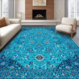 Ultra Soft Area Rug, Non Slip, Stain Resistant, Washable Area Rugs for Living Room, Bedroom, Soft Vintage Distressed Living Room Rug(Blue)