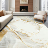 Luxurious Beige Bathroom Abstract Marble Stone Design(White)