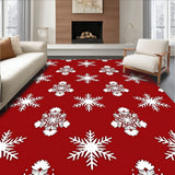 Elegant Snowflake Motif Area With Delicate Interlocking(Red)