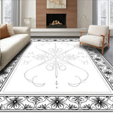 Artisan Interlocking Trellis Featuring Stylized Floral Scrolls (Black)