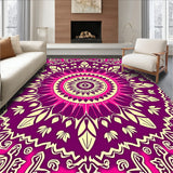 Retro Boho Flower Burst Non Shedding Throw (Purple)
