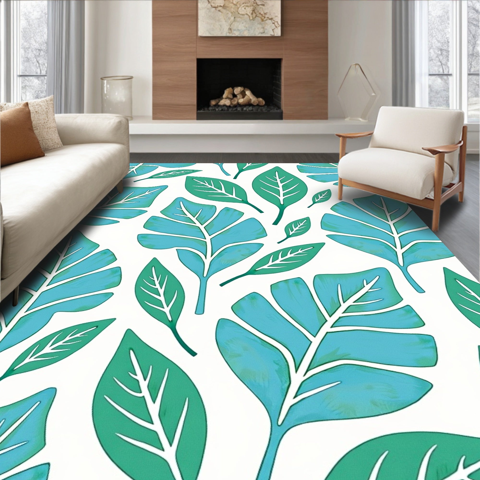 Botanical Dreamscape with Flourishing Leaf (Blue) - ODIKA