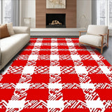 Winter Gingham Festivity Plaid with Scandinavian Accents(Red)