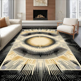 Boho Chic Accent Beige & Black Geometric Starburst(Beige)