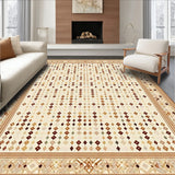 Abstract Diamond Harmony Area Rug with Contemporary Trellis Geometry(Beige)