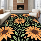 Garden Tapestry Featuring Hand Drawn Petal Designs (Orange)