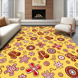 Gingerbread Cookie Motif with Cane Accents and Snowflake(Yellow)