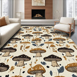 Ultra Soft Area Rug, Non Slip, Stain Resistant, Washable Area Rugs for Living Room, Bedroom, Vintage Boho Mushroom(Beige)