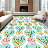 Tropical Sand Dollar Mosaic Featuring Conch Ornaments and Evergreen Sprigs(Blue)