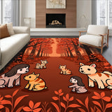 Enchanted Autumn Grove with Playful Animal Characters(Orange)