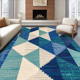 Ultra Soft Area Rug, Non Slip, Stain Resistant, Washable Area Rugs for Living Room, Bedroom, Ocean Beach Waves Polyester(Blue)