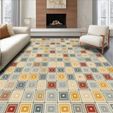 Nepenthe Beige Tonal Checked Modern Area(Beige)