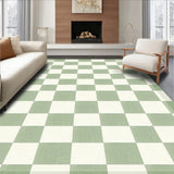 Minimalist Sage Green Checkerboard Indoor Floor(Green)