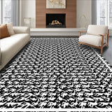 Yuletide Houndstooth Welcome with Classic Motif(Black)