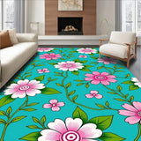 Blossoming Garden Entrance Welcome Floral Decorative Doorway (Turquoise) - ODIKA