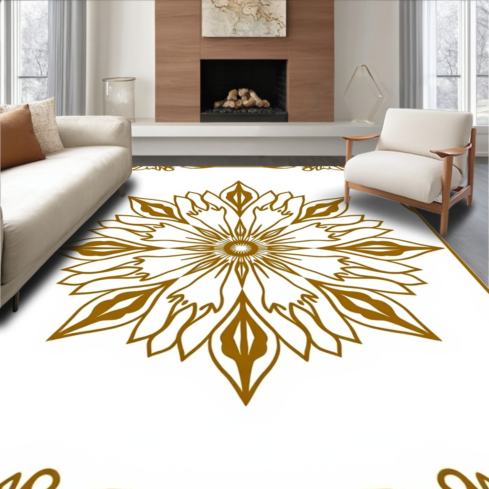 Sunburst Motif with Rococo Petal Detailing (Gold) - ODIKA