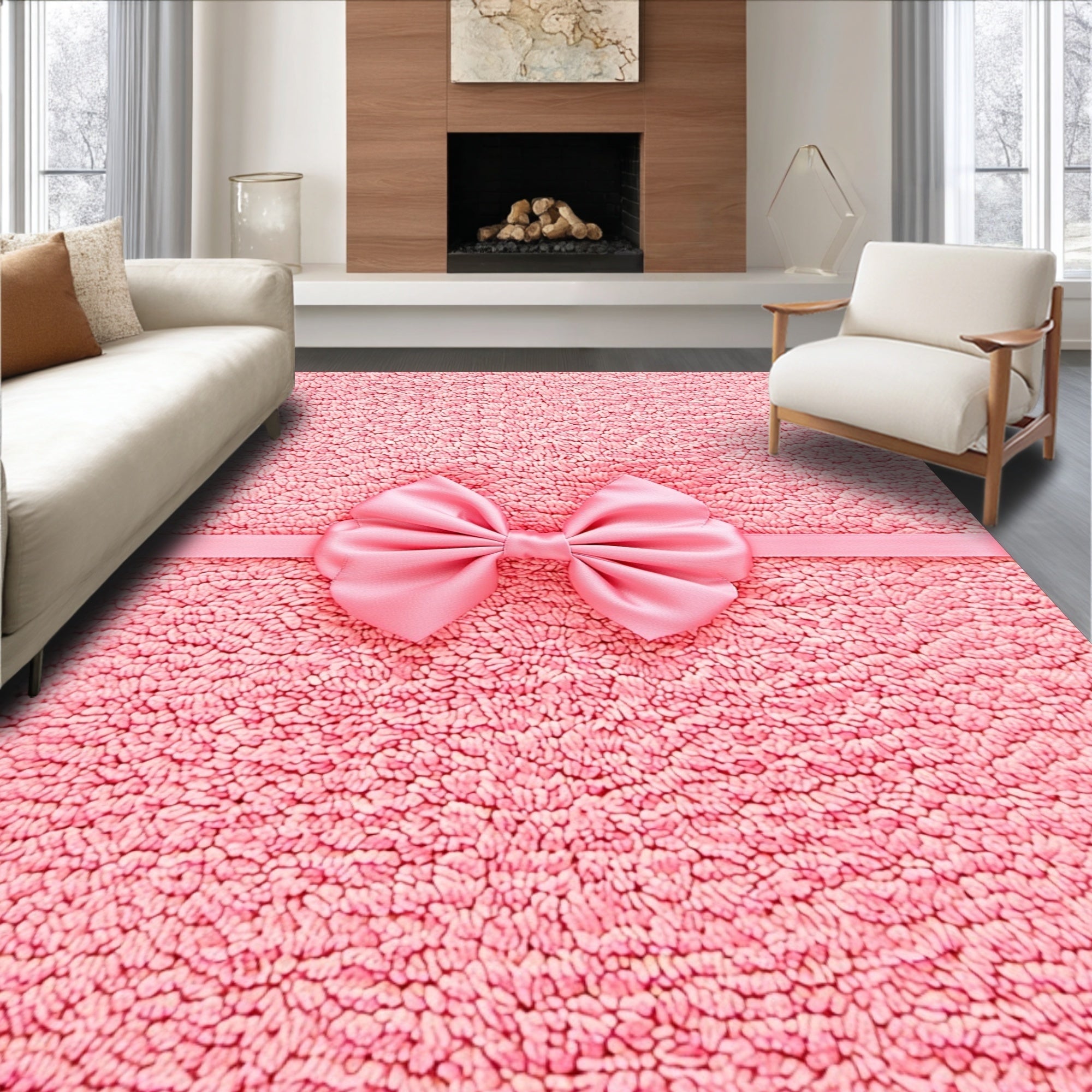 Ultra Soft Area Rug, Non Slip, Stain Resistant, Washable Area Rugs for Living Room, Bedroom, Cute Microfiber Absorbent Rug for Small Bedrooms or Bathrooms(Pink)