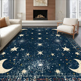 Celestial Canvas Area Inspired in Dark Blue & Beige(Blue)