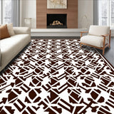 Lattice Interlocking Design Hand Crafted with Repeating Motifs (Brown)