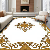 Ornate Medallion Tapestry with Classical Damask(Brown)