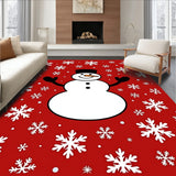 Festive Snowman with Falling Snowflakes Holiday(Red)