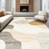 Contemporary Palomino Beige Asymmetrical Floor Unique Design(Beige)