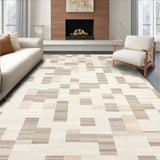 Asymmetrical Geometric Area Chic Modern Design in Neutral Shades(Beige)