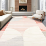 Geometric Harmony Cream & Pink Accent Area Beige Touch(Gray)