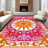 Sunburst Medallion Botanical with Ornate Flourish Motifs (Pink)