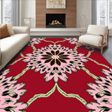 Traditional Oak Leaf Medallion Floor Covering(Pink)