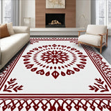 Snowflake Decorative Area with Intricate Festive Design(Burgundy)