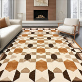 Haven Area Brown & Beige Geometric Patio Waterproof Style(Beige)