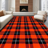 Checkered Plaid with Bold Contrasting Grid Design(Orange)