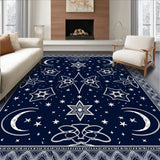 Mystic Astral With Cosmic Symbols Night Sky Tapestry(Blue)