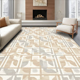 Elegant Indoor Area with Intricate Geometric Designs in Beige Tones(Beige)