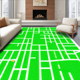 Ultra Soft Area Rug, Non Slip, Stain Resistant, Washable Area Rugs for Living Room, Bedroom, Interactive Green City Map Playroom Rug(Green)