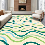 Abstract Wave Flow Floor Covering(Ivory)