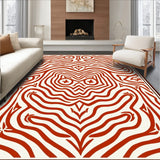 Boho Wave Motif with Interlocking Accents(Red)