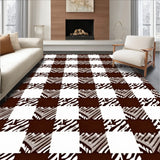 Checkered Plaid with Classic Farmhouse Grid Design(Brown)