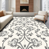 Luxurious Damask Inspired Floral Vine Abstract (White)