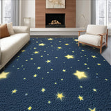 Ultra Soft Area Rug, Non Slip, Stain Resistant, Washable Area Rugs for Living Room, Bedroom, Star Pattern Baby Nursery Rectangular Carpet(Blue)
