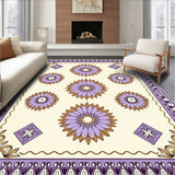 Quatrefoil Medallion Array with Stylized Leaf Borders(Beige)