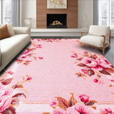 Ultra Soft Area Rug, Non Slip, Stain Resistant, Washable Area Rugs for Living Room, Bedroom, Faux Wool Pink Accent Rug for Home Office(Pink)