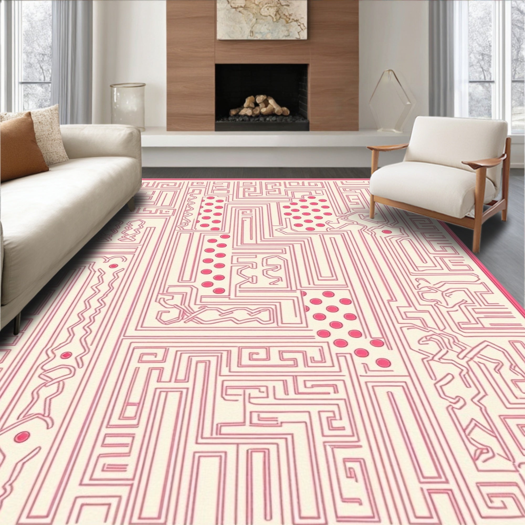 Labyrinth Crosshatch (Pink) - ODIKA